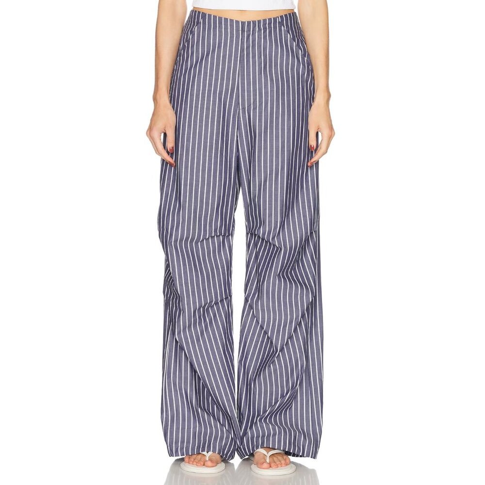 Enza Costa Poplin Flight Pants Navy & White